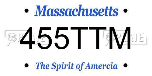 455TTM Massachusetts License Plate