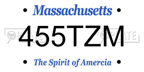 455TZM Massachusetts License Plate