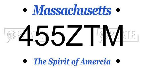 455ZTM Massachusetts License Plate