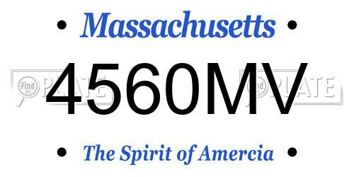 4560MV Massachusetts License Plate