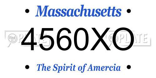 4560XO Massachusetts License Plate