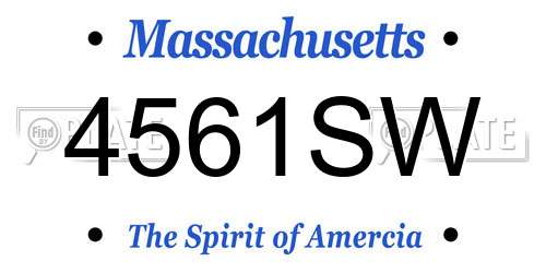 4561SW Massachusetts License Plate
