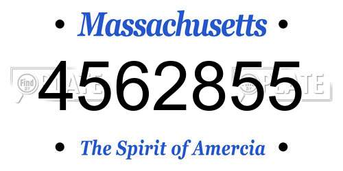 4562855 Massachusetts License Plate