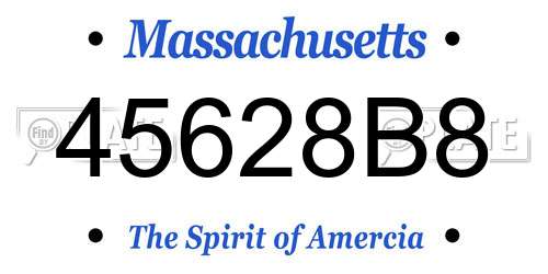 45628B8 Massachusetts License Plate
