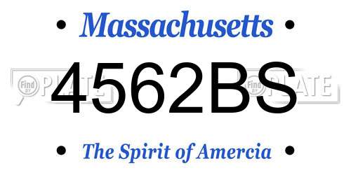 4562BS Massachusetts License Plate