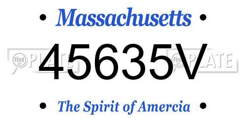 45635V Massachusetts License Plate