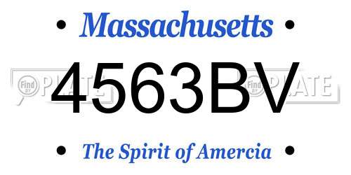 4563BV Massachusetts License Plate