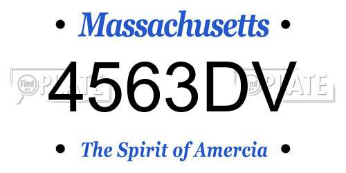 4563DV Massachusetts License Plate