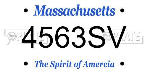 4563SV Massachusetts License Plate