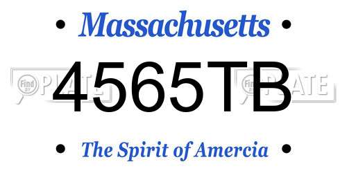 4565TB Massachusetts License Plate