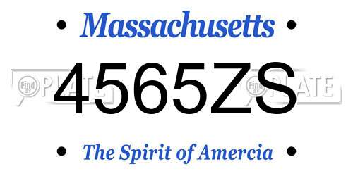4565ZS Massachusetts License Plate