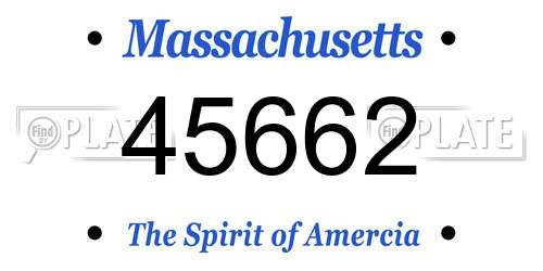 45662 Massachusetts License Plate