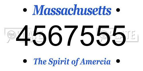 4567555 Massachusetts License Plate