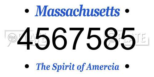 4567585 Massachusetts License Plate