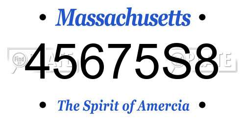 45675S8 Massachusetts License Plate
