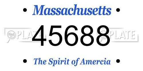 45688 Massachusetts License Plate