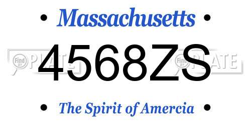 4568ZS Massachusetts License Plate