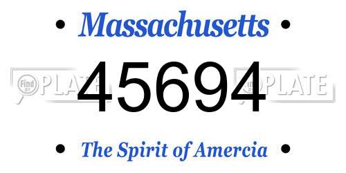 45694 Massachusetts License Plate