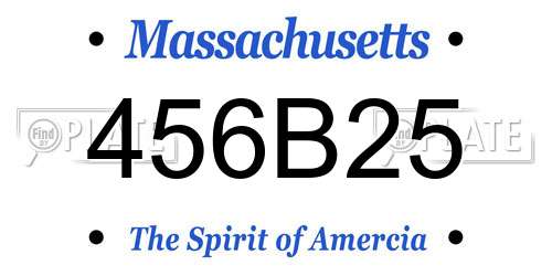 456B25 Massachusetts License Plate