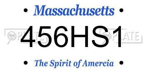 456HS1 Massachusetts License Plate