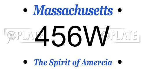 456W Massachusetts License Plate