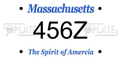 456Z Massachusetts License Plate