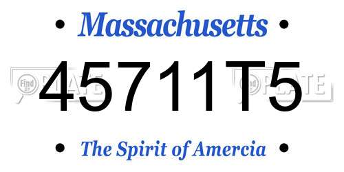 45711T5 Massachusetts License Plate
