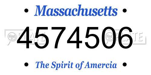 4574506 Massachusetts License Plate