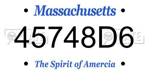 45748D6 Massachusetts License Plate