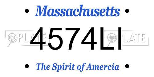 4574LI Massachusetts License Plate