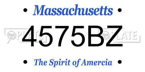 4575BZ Massachusetts License Plate