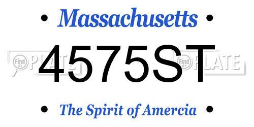 4575ST Massachusetts License Plate