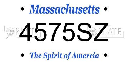 4575SZ Massachusetts License Plate