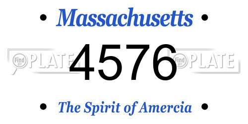4576 Massachusetts License Plate