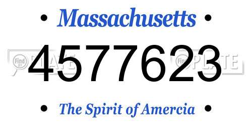4577623 Massachusetts License Plate