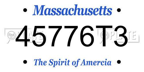 45776T3 Massachusetts License Plate
