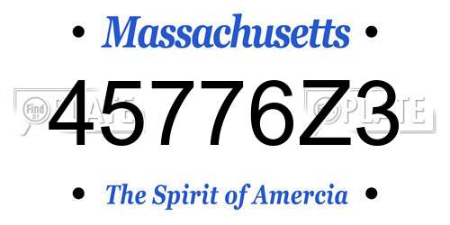 45776Z3 Massachusetts License Plate