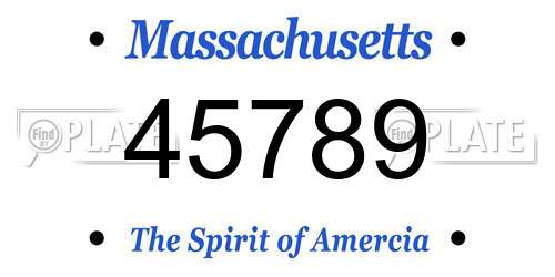 45789 Massachusetts License Plate