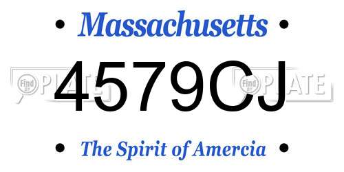 4579CJ Massachusetts License Plate