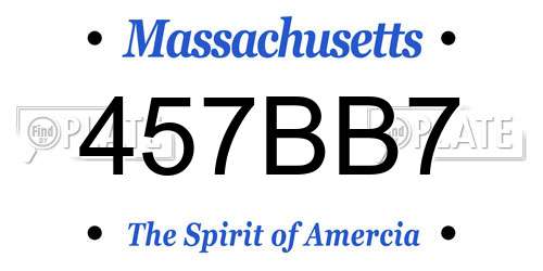 457BB7 Massachusetts License Plate