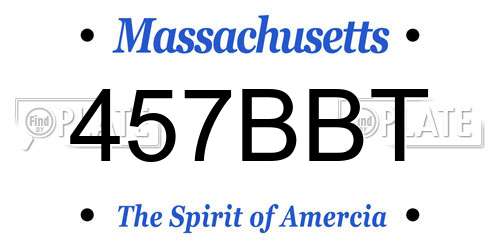 457BBT Massachusetts License Plate