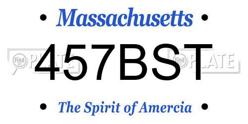457BST Massachusetts License Plate