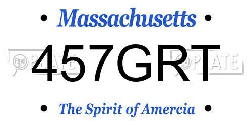 457GRT Massachusetts License Plate