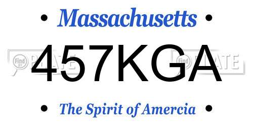 457KGA Massachusetts License Plate