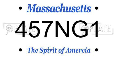 457NG1 Massachusetts License Plate