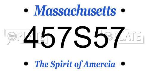 457S57 Massachusetts License Plate