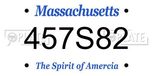 457S82 Massachusetts License Plate