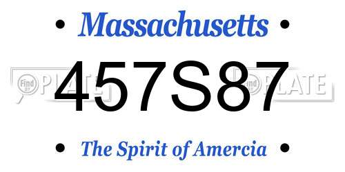 457S87 Massachusetts License Plate