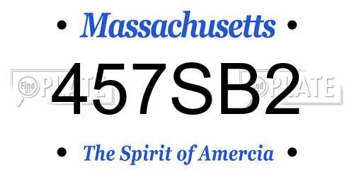 457SB2 Massachusetts License Plate