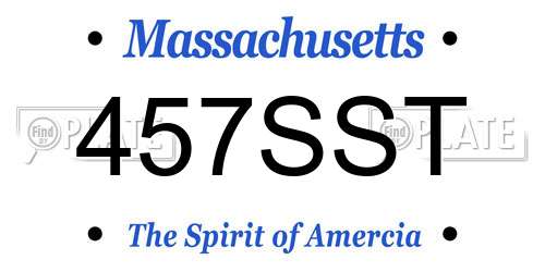 457SST Massachusetts License Plate